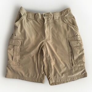 Duluth Trading Cargo Shorts Mens 32x11 Tan Workwear Tactical Utility Hiking